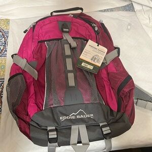 Brand new burgundy & pink Eddie Bauer bag pack/laptop.
